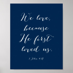 Wir Liebe, weil er uns zum ersten Mal in Navy Blue Poster