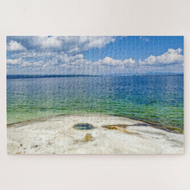 Wir Liebe Yellowstone Lake Wyoming. Puzzle (Horizontal)
