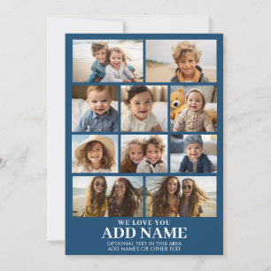 Wir lieben dich Add Name - 10 Foto-Collage - Moder Feiertagskarte