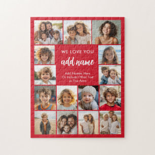 Wir lieben dich Add Name - 15 Fotos Collage Galeri Puzzle