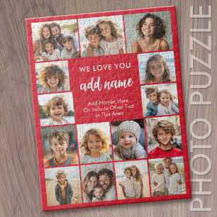 Wir lieben dich Add Name - 15 Fotos Collage Galeri Puzzle