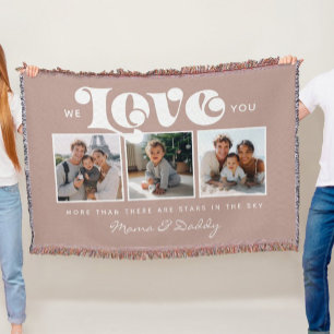Wir lieben Dich Baby Geburtstags Familien-Fotocoll Decke