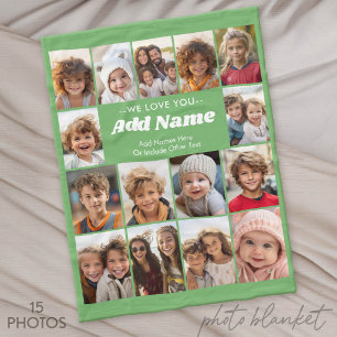 Wir lieben dich Benutzerdefinierter Name - 15 Foto Fleecedecke