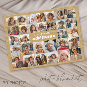 Wir lieben dich Benutzerdefinierter Name - 30 Foto Fleecedecke