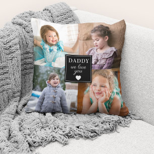 Wir lieben dich Daddy 4 Foto-Collage Foto Kissen