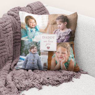 Wir lieben dich Daddy Foto-Collage Foto Kissen