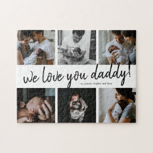 Wir lieben dich Daddy moderne 6-Foto-Collage zum V Puzzle