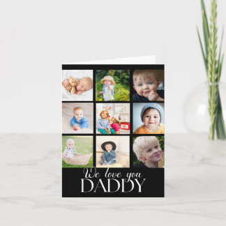 Wir lieben dich Daddy Schöne Collage 9 Fotos Karte