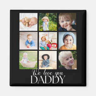 Wir lieben dich Daddy Schönes Collage 9 Fotos Magnet