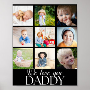 Wir lieben dich Daddy Schönes Collage 9 Fotos Poster
