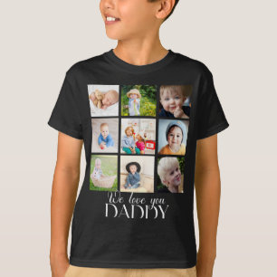 Wir lieben dich Daddy Schönes Collage 9 Fotos T-Shirt
