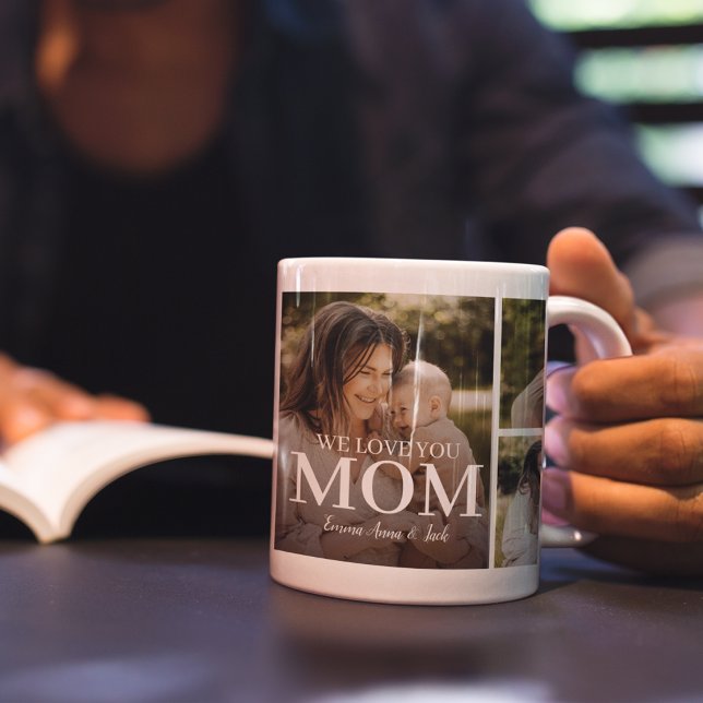 Wir lieben dich Mama 5 Foto Collage Kaffeetasse (Von Creator hochgeladen)