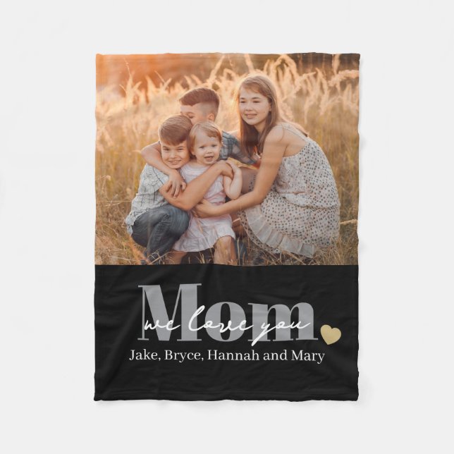 Wir lieben dich Mama Foto-Geschenk Fleecedecke (Vorderseite)
