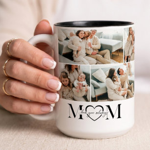 Wir lieben dich Mama Personalisierte Mutter-Foto-C Zweifarbige Tasse