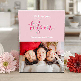 Wir lieben dich, Mama, Pink minimalistischer Fotob Fotoblock