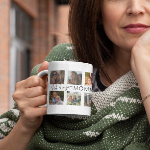 Wir lieben dich, Mami   Personalisierte Fotocollag Kaffeetasse
