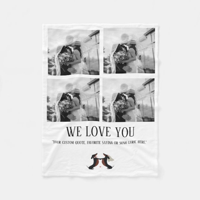Wir lieben dich moderne Foto-Collage-Fleece  Fleecedecke (Vorderseite)