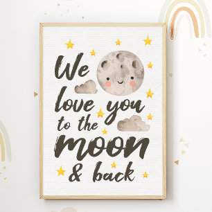 Wir lieben dich Mond Kinderzimmer Poster Kinderzim
