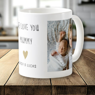 Wir lieben dich, Mummy 2 Fotocollage personalisier Kaffeetasse