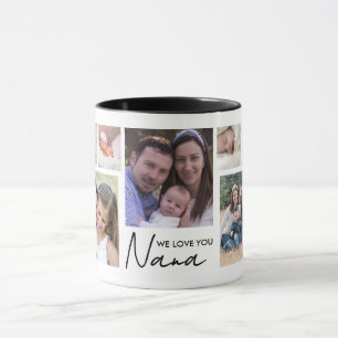 Wir lieben dich Nana 13 Fotocollage Weiß Tasse