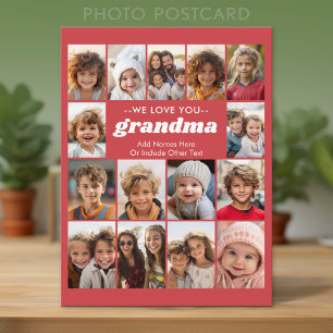 Wir lieben dich Oma - 15 Foto-Collage-Galerie Postkarte
