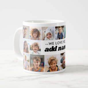 Wir lieben dich Oma - 23 Foto-Collage Jumbo-Tasse
