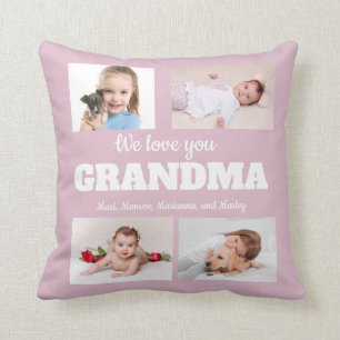 Wir lieben dich Oma 4 Foto Pink Kissen