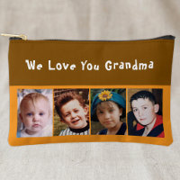 Wir lieben dich Oma 4 Fotos braun orange