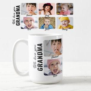 Wir lieben dich Oma 6 Enkelkinder Benutzerdefinier Kaffeetasse