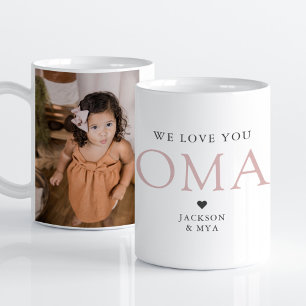 Wir lieben dich Oma Elegante Fototasse Kaffeetasse