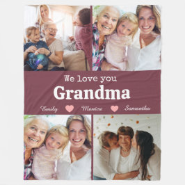 Wir lieben dich Oma elegante Schrift 4 Foto Andenk Fleecedecke