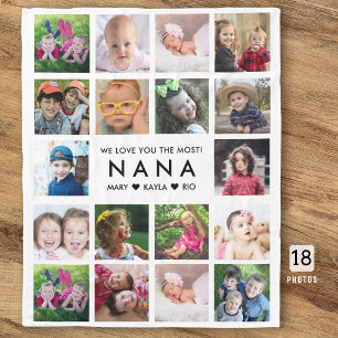 Wir lieben dich Oma Enkelkinder 18 Fotocollage Fleecedecke