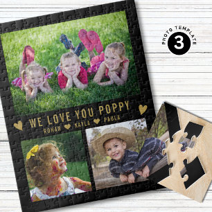 Wir lieben dich, Oma, Enkelkinder 3 Foto-Collage S Puzzle
