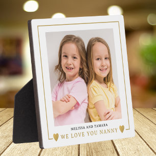 Wir lieben dich Oma Enkelkinder Namen Foto Gold We Fotoplatte