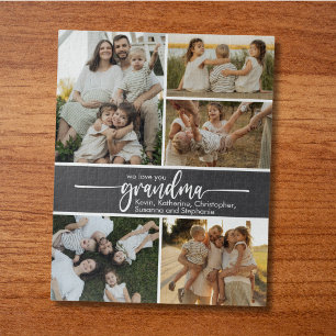 Wir lieben dich Oma Familie 5 Fotocollage Puzzle