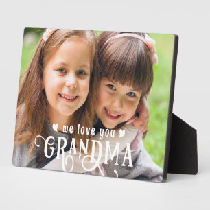 Wir lieben dich Oma Foto Fancy Lettering Benutzerd Fotoplatte