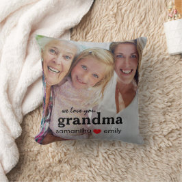 wir lieben dich Oma Foto Kissen