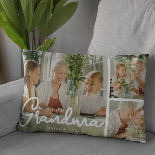 Wir lieben dich, Oma Fotocollage Lendenkissen