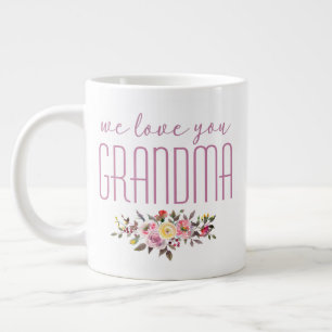 Wir lieben dich Oma Pink Blumen Jumbo-Tasse