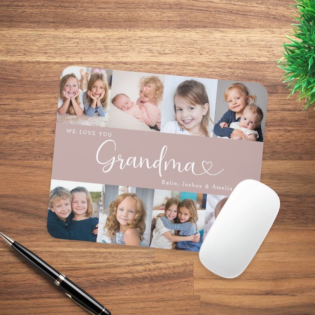 Wir lieben dich Oma Skript 8 Foto Modern Mousepad (Von Creator hochgeladen)