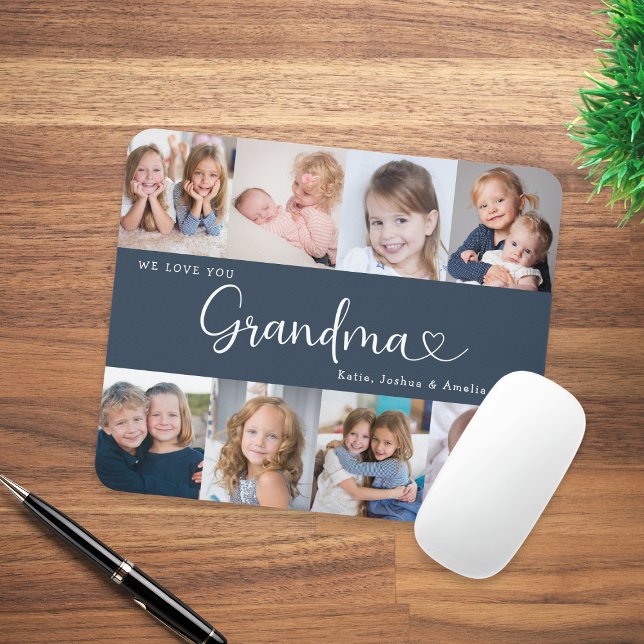 Wir lieben dich Oma Skript 8 Foto Modern Mousepad (Von Creator hochgeladen)