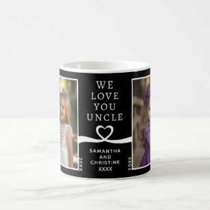Wir lieben dich Onkel 2 Foto individuell schwarze Kaffeetasse