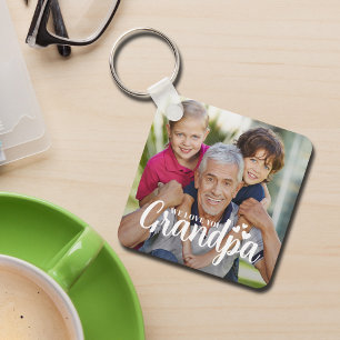 Wir lieben dich Opa Herz-Foto-Andenken Schlüsselanhänger
