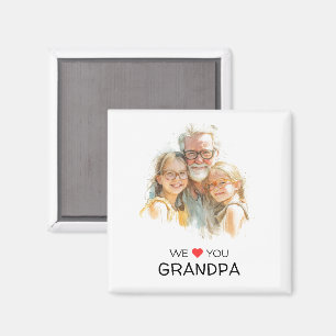 Wir lieben dich Opa Magnet Personalisiertes Foto