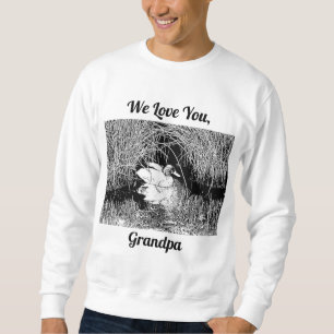 Wir lieben dich Opa Schwarz Weiß Ente Sweatshirt