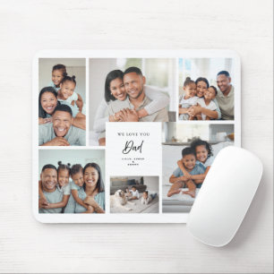 Wir lieben dich, Papa 6‑Foto-Familien-Collage indi Mousepad