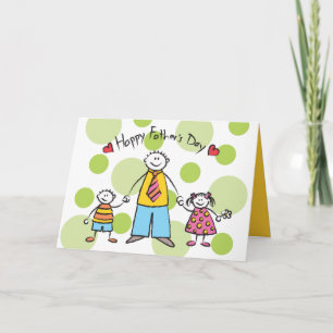 Wir lieben dich Papa Cartoon Familie Frohen Vatert Karte