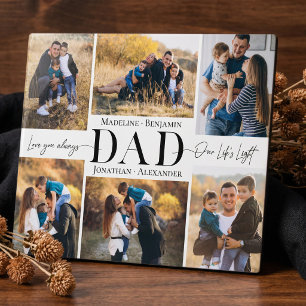 Wir lieben dich Papa Einfaches Fotocollagen-Andenk Fotoplatte
