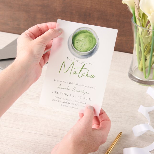 Wir lieben dich so Matcha Baby Shower (Handgehalten)