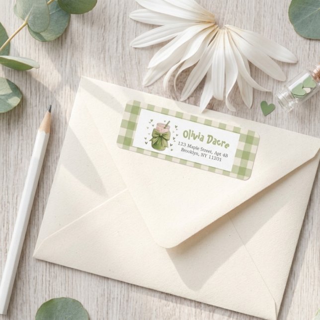 Wir lieben dich so sehr Matcha Mail Bow Gingham (Von Creator hochgeladen)